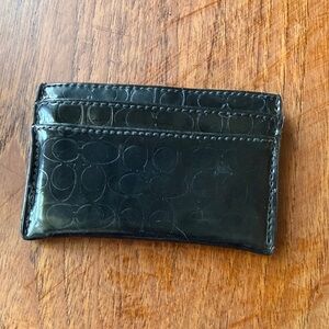 Coach Black Patent Card Holder